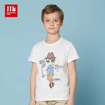 JJLKIDS個性COOL BOY 時尚T恤(本白)120本白