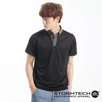 【STORMTECH】BCP-1 跳色吸濕排汗抗UV POLO衫-男M黑