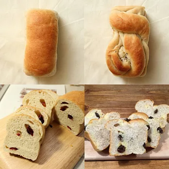 【食在安市集】米多幸福:手作米麵包(原味*2+葡萄奶酥*2+蔓越莓*2+香蒜奶油*2)