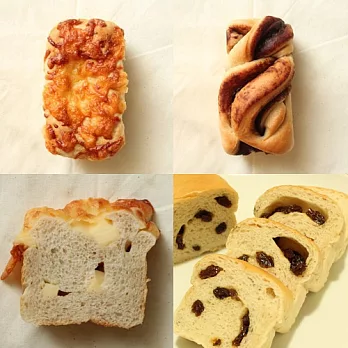 【食在安市集】米多幸福:手作米麵包(葡萄*2+焗烤乳酪*2+巧克力*2+雙層起士*2)