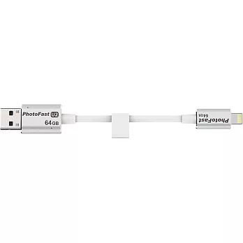 PhotoFast MemoriesCable USB 2.0 64G 線型 Apple隨身碟-銀白版