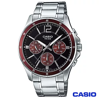 CASIO卡西歐 時尚三眼爵士石英腕錶 MTP-1374D-5A