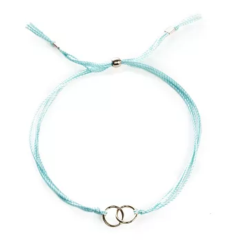 Dogeared Friendship 圓滿如意雙環結心心相印 銀墜藍色繩 手鍊腳鍊2用
