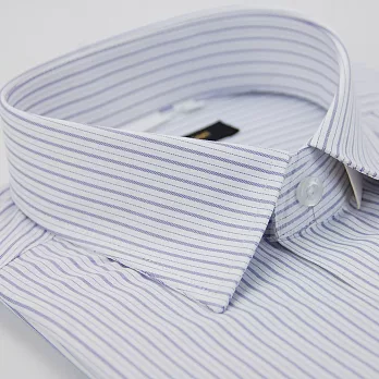 【金安德森】白底紫條紋窄版短袖襯衫15.5白色