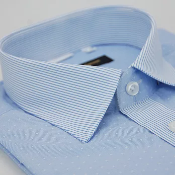【金安德森】白點藍細紋變化領紋窄版短袖襯衫15藍色
