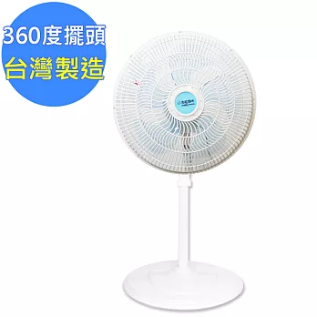 【幸福媽咪】16吋360度超廣角立體擺頭循環集風扇(GM-1638S)--台灣製造