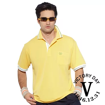 【VICTORY DAY】MIT男款抗UV休閒吸濕排汗機能POLO衫(V089)3XL黃色