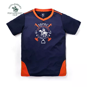 【S.B. POLO】雙色V領排汗上衣(丈青)130丈青