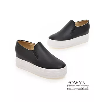 EOWYN.2016百搭新款圓頭休閒平底內增高包鞋EMD04392-68/3色/34-39碼現貨+預購34黑色