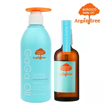 【Morocco GaGa Oil】寵愛媽咪限定洗護髮明星組(慢舒活秀髮油100ml+潤澤保濕洗髮精330ml)
