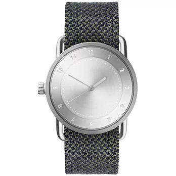 TID Watches No.2 銀x松青綠色真皮腕錶/36mm