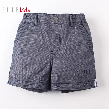 【ELLE】簡約素雅平織短褲(藍)120藍