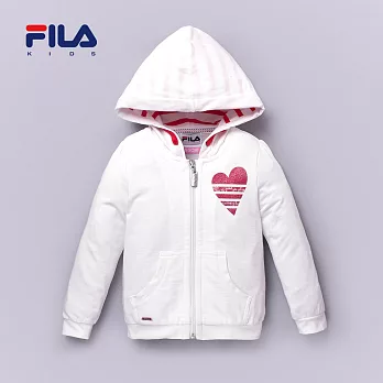 【FILA】FILA愛心連帽針織外套( 090-120 cm)(白)90白