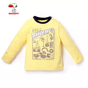 【SNOOPY】搖滾樂手史努比長袖上衣(黃)90黃
