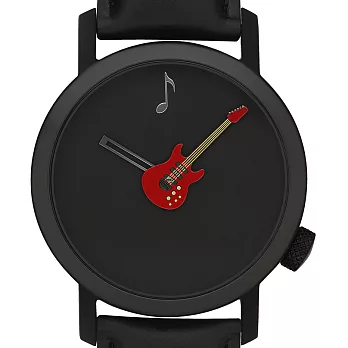 【AKTEO】法國設計腕錶 音樂電吉他黑色 (42mm)新