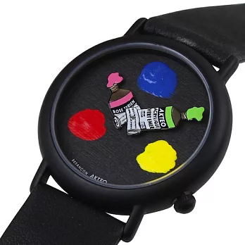 【AKTEO】法國設計腕錶 ART畫家系列限量黒 (34mm) 新