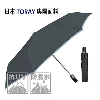 【Weather Me】日本東麗-型男皮革自動傘灰色