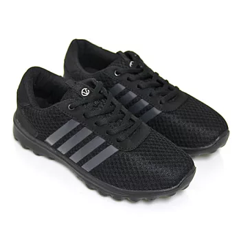 【Pretty】女款舒活綁帶運動休閒鞋23黑色