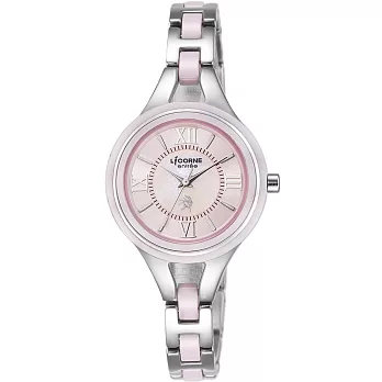 【LICORNE】恩萃 Entree 時尚愛戀鑲鑽淑女手錶 (粉紅 LT108LTPR)