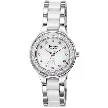 【LICORNE】恩萃 Entree 奢華晶鑽淑女手錶 (白/銀 LT116LWWS-S)