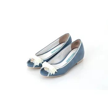 Lebunny Bleu 韓國藍兔子Open-toe法式浪漫內增高魚口鞋(橘/淺藍/黑)-4S6淺藍