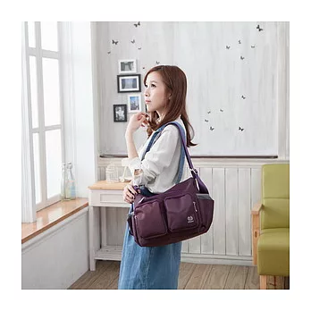 Nuport妮柏兒 防水耐磨三用斜背包#9006葡萄紫