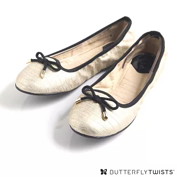 【BUTTERFLY TWISTS】FRANCESCA可折疊扭轉芭蕾舞鞋5鱷魚壓紋金