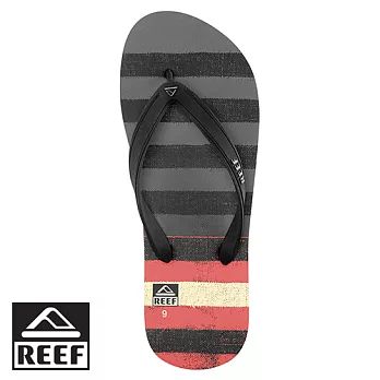 REEF 基本款條紋印花舒適好穿男款人字拖.灰/紅/黑9灰/紅/黑
