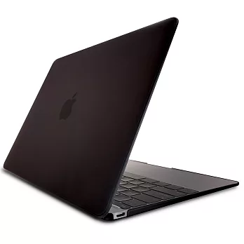 Ozaki O!macworm TighSuit MacBook 12吋 透明霧面保護殼-黑色透明霧面