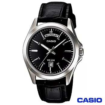 CASIO卡西歐 經典造型男仕皮革腕錶 MTP-1370L-1A