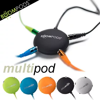 BOOMPODS multipod 耳機3.5mm音源一轉四分音線螢光藍