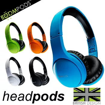BOOMPODS headpods 摺疊耳罩式iPhone線控耳機螢光藍
