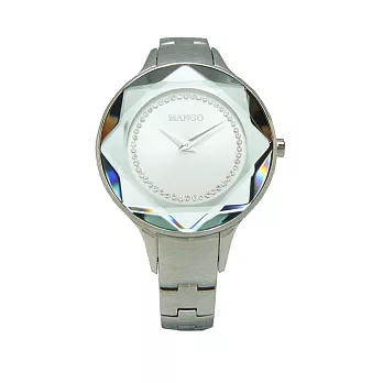 MANGO 多元化切割之美時尚女性優質腕錶-銀-MA6297L-SR