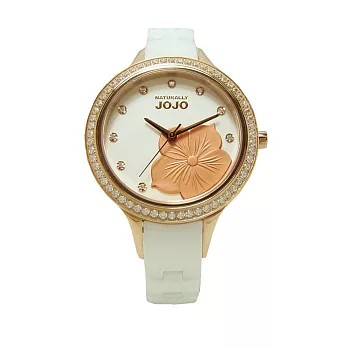 NATURALLY JOJO 花朵盛會時尚優質陶瓷腕錶-玫瑰金-JO96848-80R