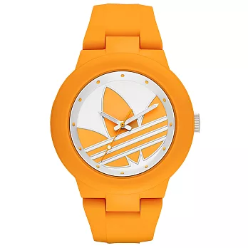 adidas 翻轉世界三葉休閒腕錶-橘黃
