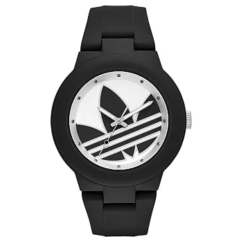 adidas 翻轉世界三葉休閒腕錶-黑