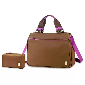 【U】SUMDEX - 中型手提包+小尺寸收納包(二色可選) - 柚木金色