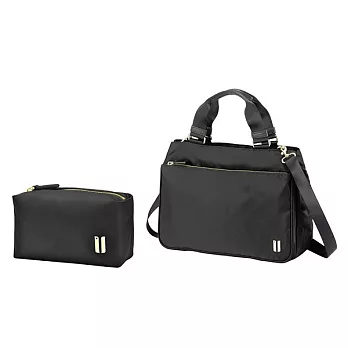 【U】SUMDEX - 中型手提包+小尺寸收納包(二色可選) - 質感黑色