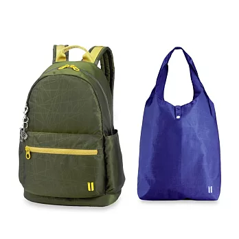 【U】SUMDEX - 簡約背包+折疊式收納包(三色可選) - 草地綠