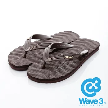 WAVE 3 (男) - 洗衣板 波紋防滑人字夾腳拖鞋 - 咖M咖