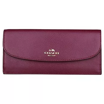 【COACH】金屬LOGO真皮長夾(紫52689)
