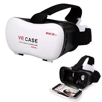 新一代 VR CASE 頭戴式 3D眼鏡 適用3.5吋~6吋手機 虛擬實境 3D立體眼鏡 VR BOX白色