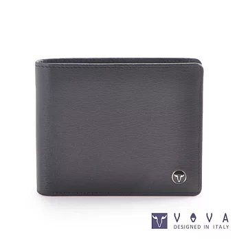 VOVA • 沃汎 - 高第系列9卡水波紋透明窗零錢袋上翻式短夾 -黑色