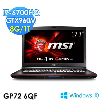 msi微星 GP72 6QF-483TW 17.3吋 i7-6700HQ GTX960M 電競筆電