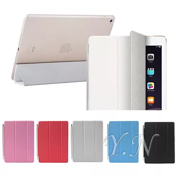 iPad Air 2 超級保護組(副廠 磁吸式 Smart Cover (可喚醒、休眠)+絲霧伴侶硬殼) _黑