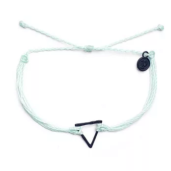 Pura Vida 美國手工 BLACK HAMMERED TRIANGLE 黑色三角臘線可調式手鍊防水衝浪手繩 手鍊-嫩綠色