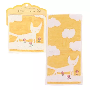 日本製Jogan，繪本風純棉手帕，黃小貓