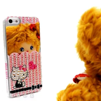 日本進口SANRIO iphone5【Hello Kitty美妝鏡】硬式手機背蓋