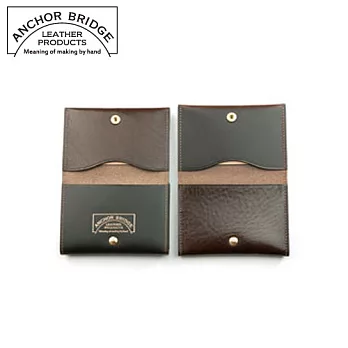 ANCHOR BRIDGE《日本手工》義大利Walpier皮革名片夾-深棕