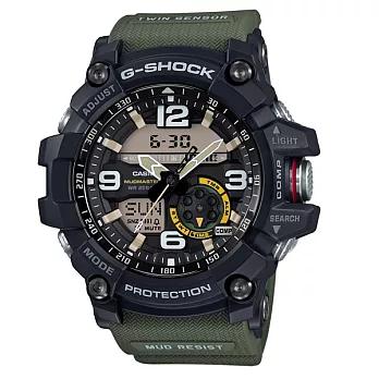 G-SHOCK MASTER OF G MUDMASTER 極限大陸時尚帥氣限量運動型腕錶-綠-GG-1000-1A3